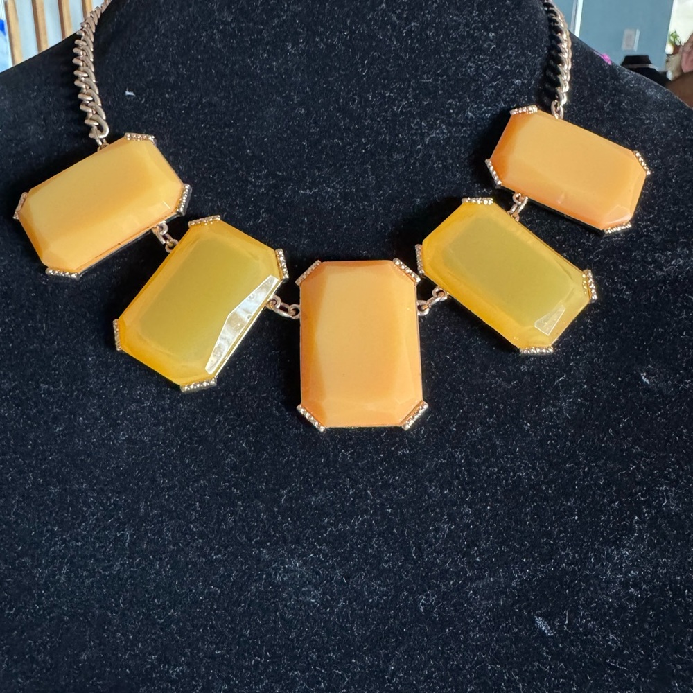 Banana Rebublic Br Sparkle   Gold and Yellow Statement Necklace by Mika